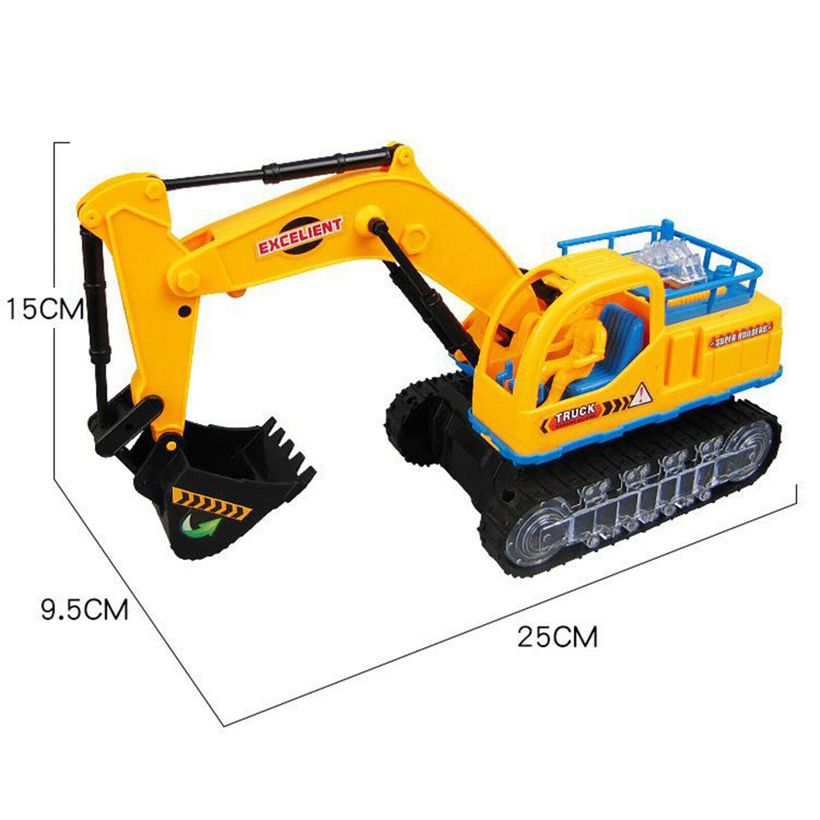 360 Rotation Electric Excavator Construction Car with Music & LED Lights Kids