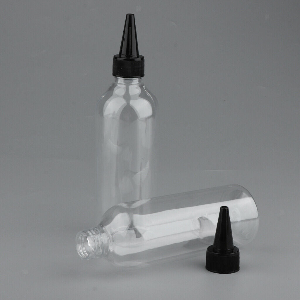 5Pieces 250ml Empty Refillable Cosmetics Sub Bottles Travel Black Tip Cover