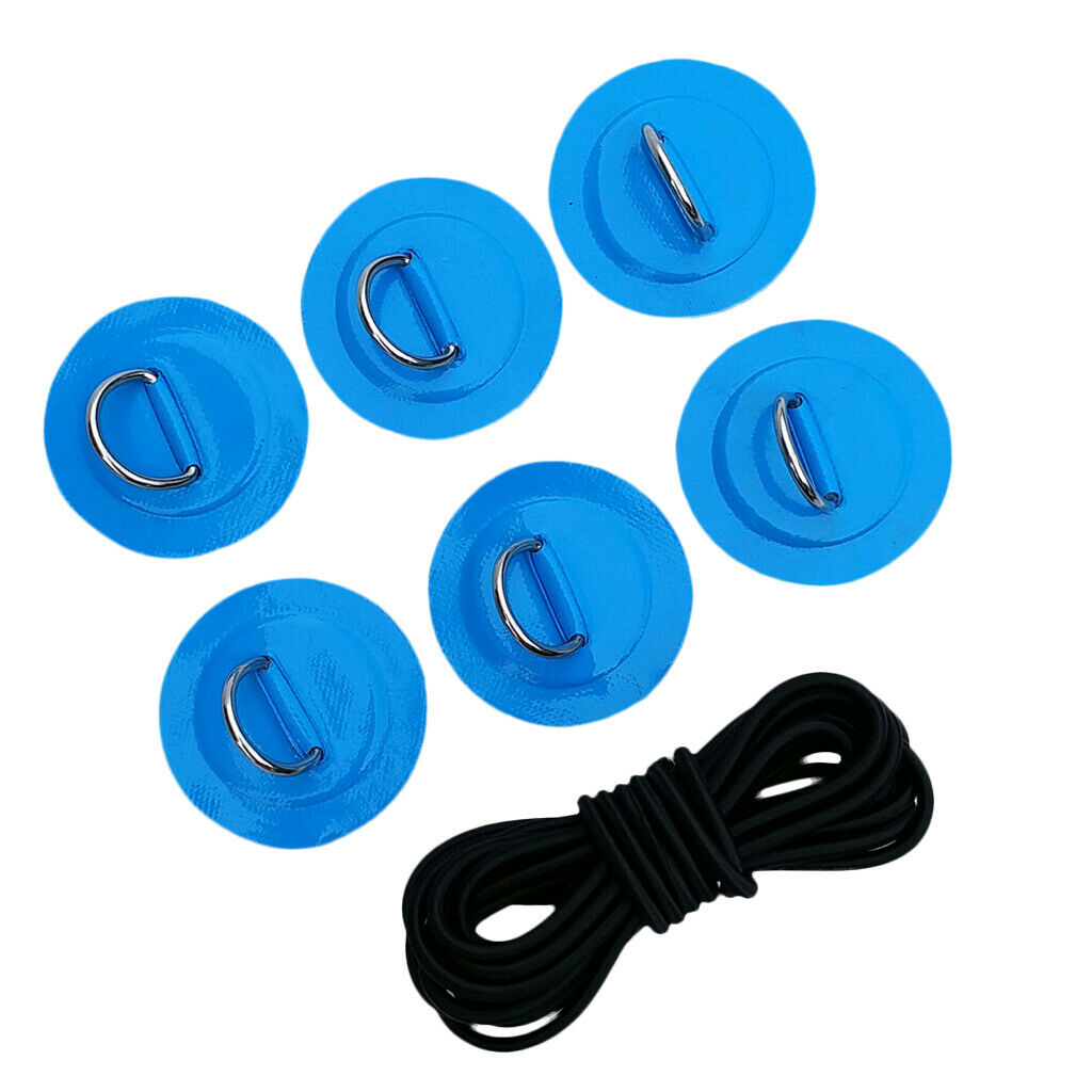 Premium Stand Up Paddleboard   Bungee Deck Rigging Kit D-ring Patch Blue
