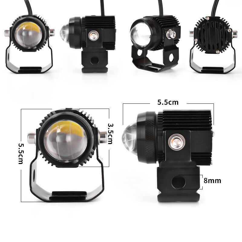 2PCS 3000K Amber White Dual Colors Driving Spotlight Fog Lamp for Off-road ATV