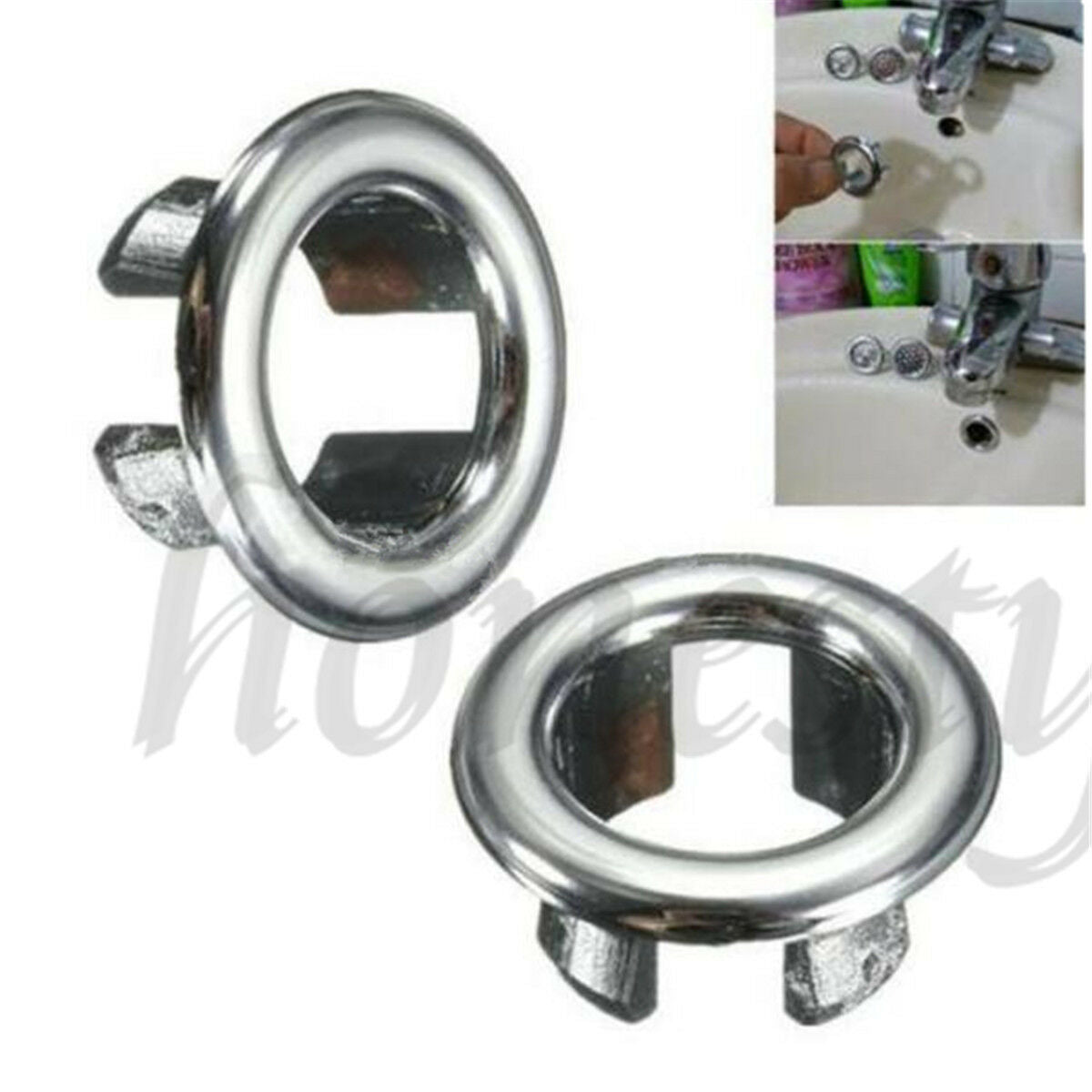 10pcs Bathroom Basin Sink Spare Round Overflow Cover Trim Chrome Replacement