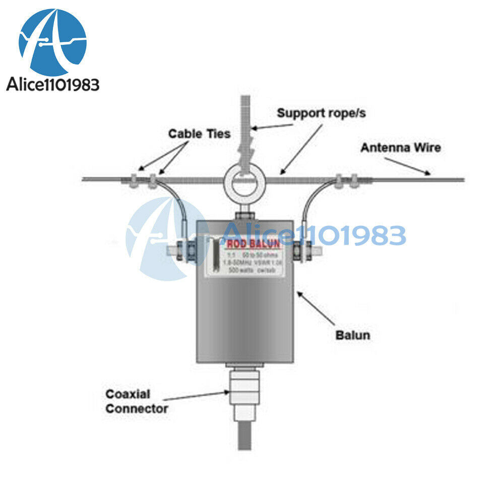 1:1 Waterproof HF Balun for 160m - 6m Bands (1.8 - 50MHz) 500W Waterproof
