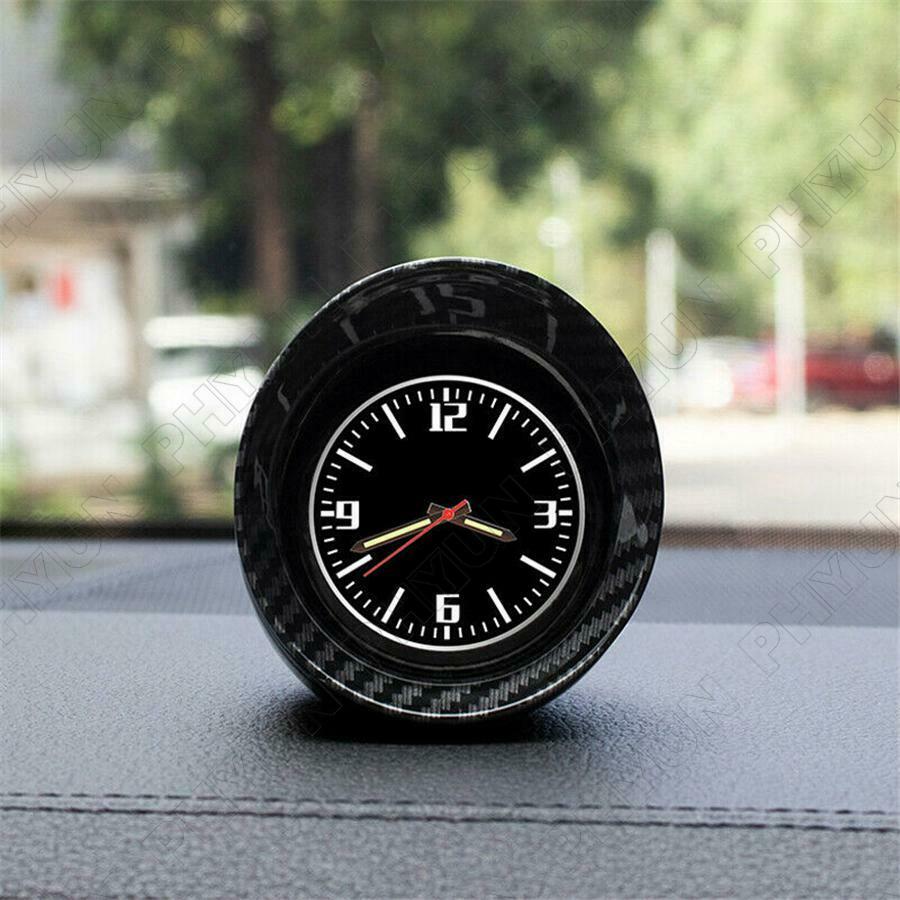 Car Interior Dashboard Clock Carbon Fiber Style Luminous Backlight Universal