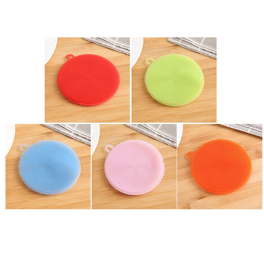 Silicone Antibacterial Washing Dish Brush Sponge Scrubber Pot Kitchen Cleaning