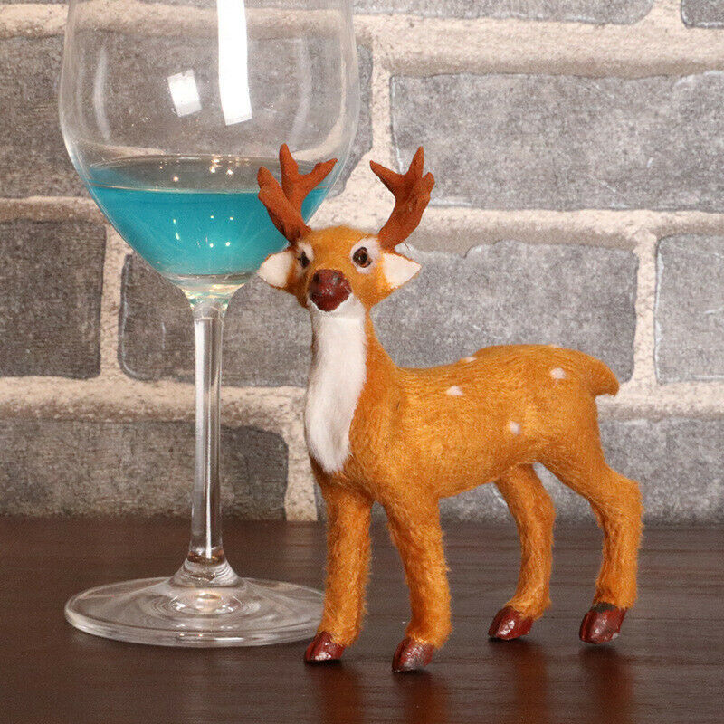 Christmas Simulation Plush Reindeer Xmas Elk Deer  Desktop Ornaments Home Decor