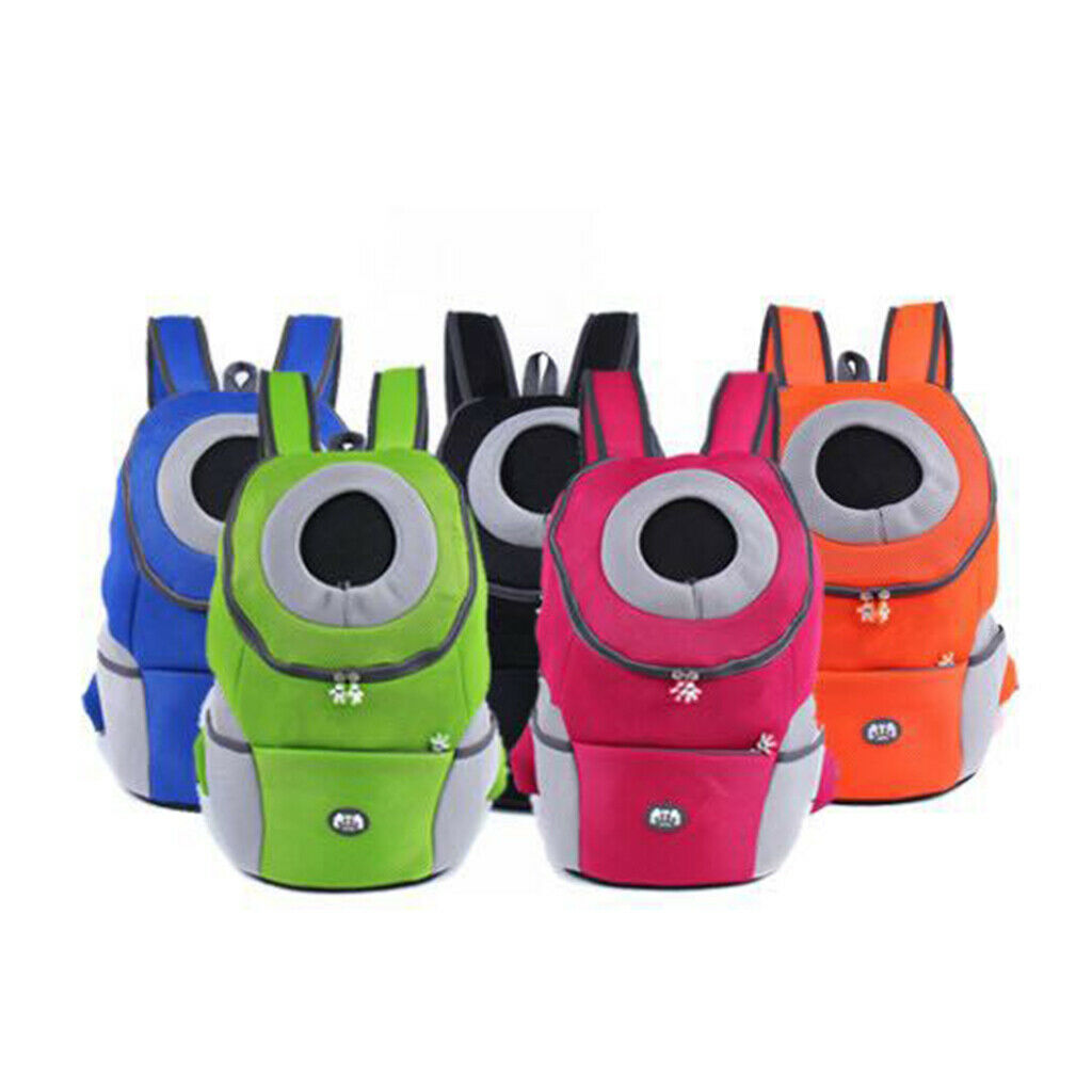 Pet Dog Backpack Carrier Travel Note Bag Front Net Double Shoulder Green