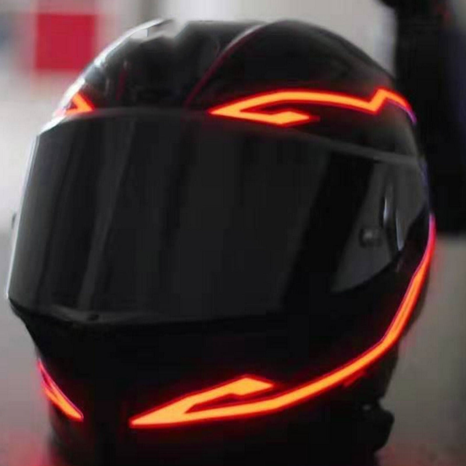 Motorcycle Bike Helmet Led Light Strip Kit Bar 3 Modes Red Cold Light Decoration