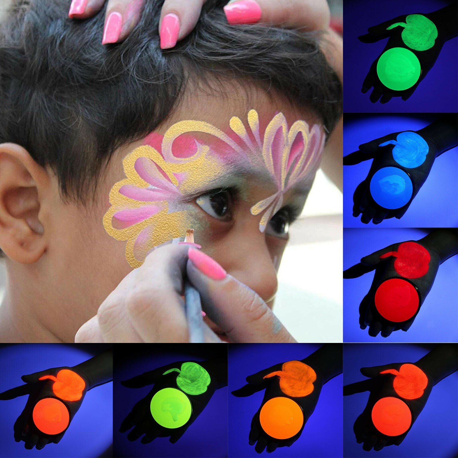 7x UV Face And Body Paint Beauty Glow Makeup Tool Halloween Stage Costume