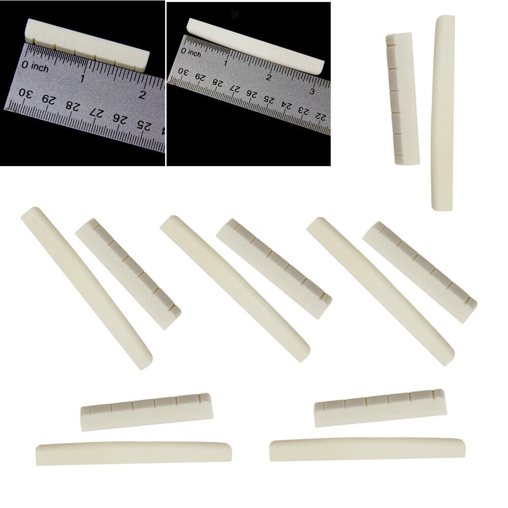 6 Set Classical Guitar Buffalo Bone Saddle & Nut DIY Guitar Repair Parts
