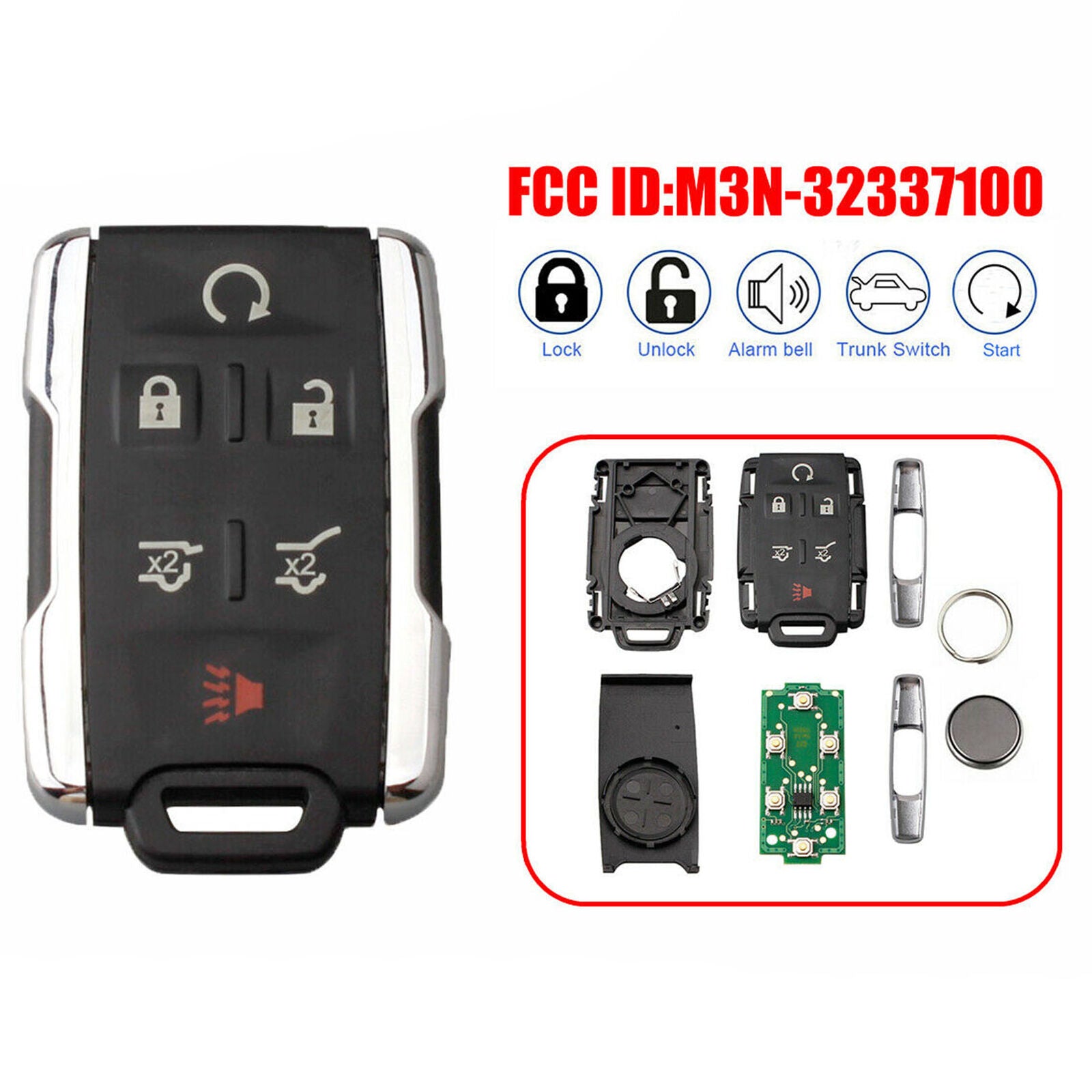 Car Keyless Remote Flip Key Fob 315Mhz M3N32337100 for 2014-2018 Chevrolet Tahoe