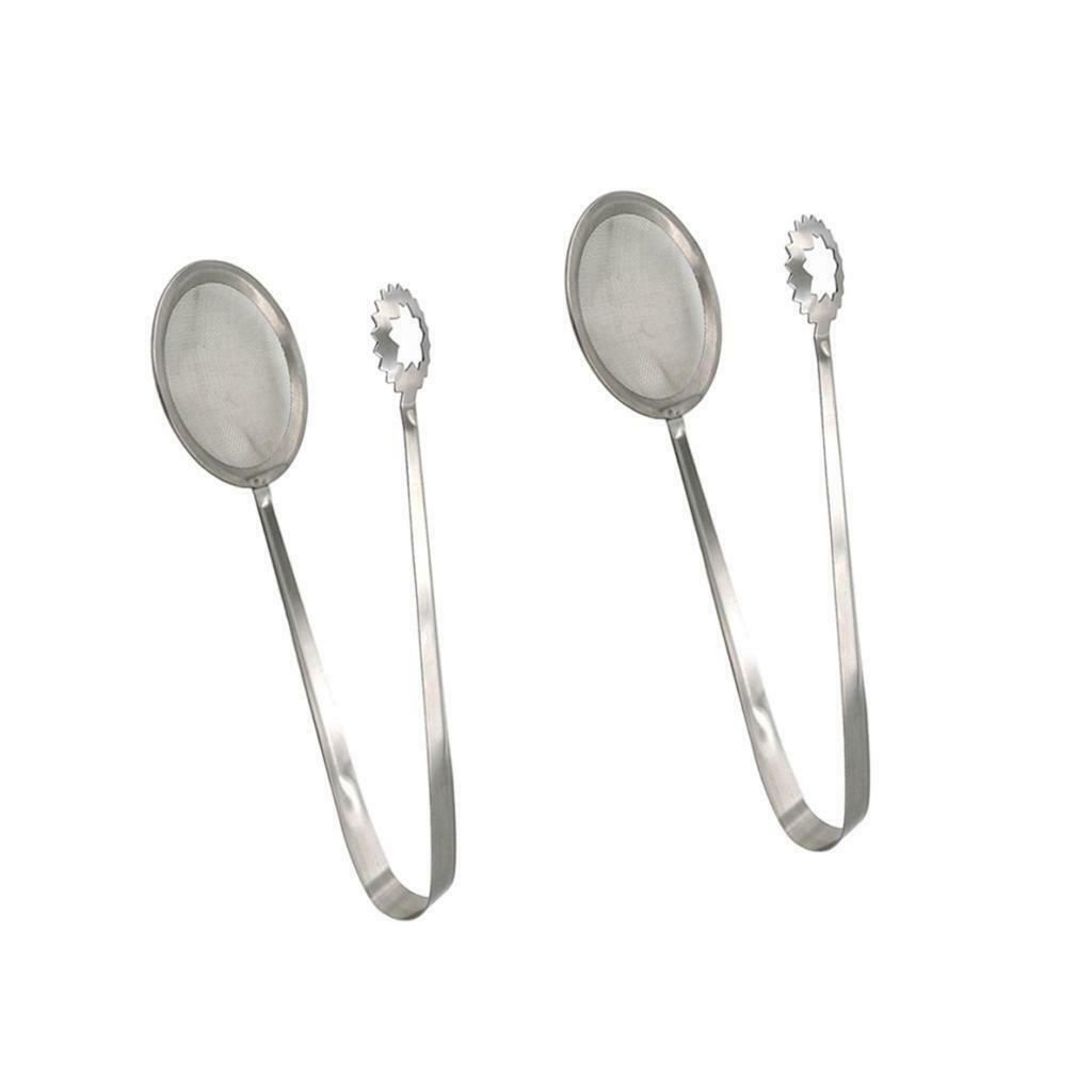 2 pieces Food Clip Fryer Strainer BBQ Serving Tongs Frying Colander Filter