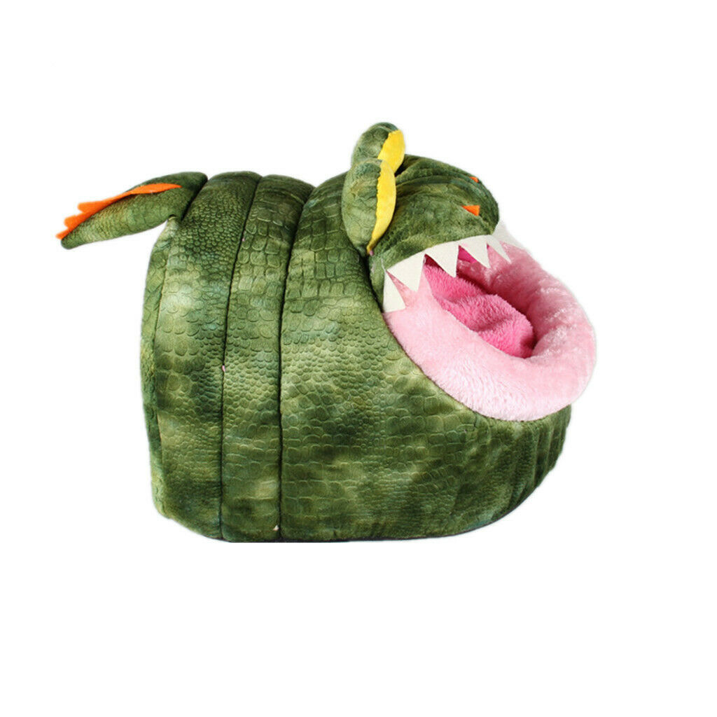 Soft Pet Kennel Cute Crocodile Warm Bed House Small Dog Cat Puppy House M