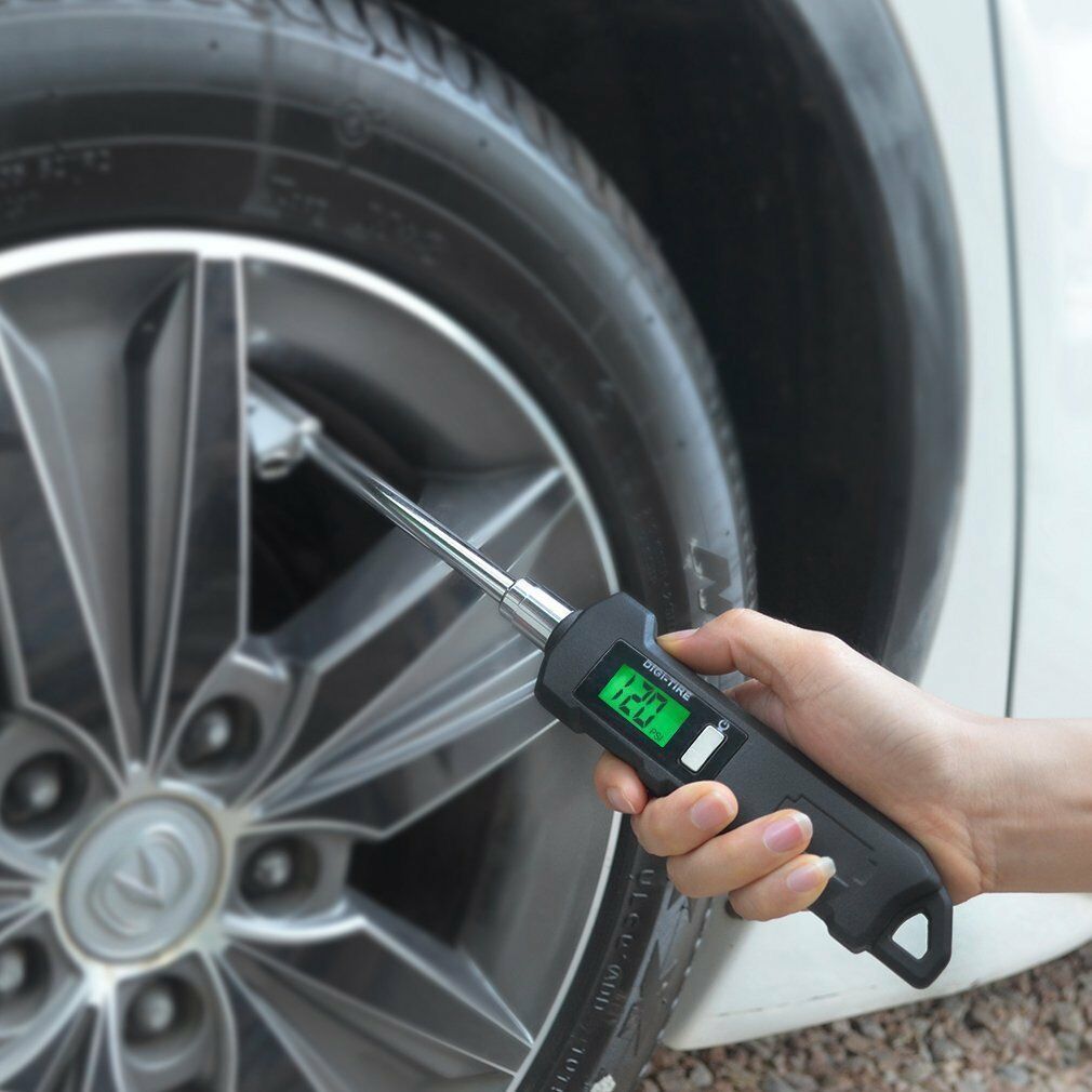 150PSI Digital Tire Pressure Gauge and Air-Releaser w/ 2 Nozzle PSI/BAR/KPA Unit
