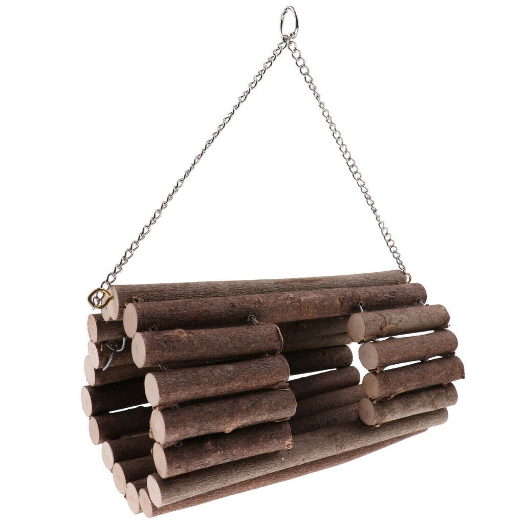 Wooden Small Animal Hammock Hanging Bed Cage Home for Hamster Squirrel Bird