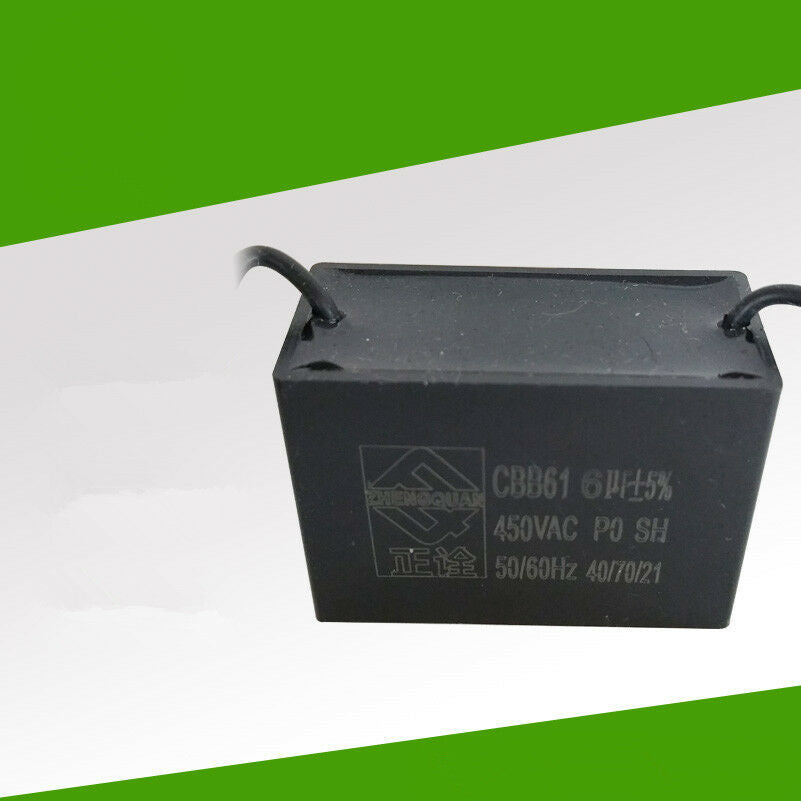 6UF 450V 50/60Hz 450VAC 6 UF CBB61 Fan Motor Capacitor Lead Wire