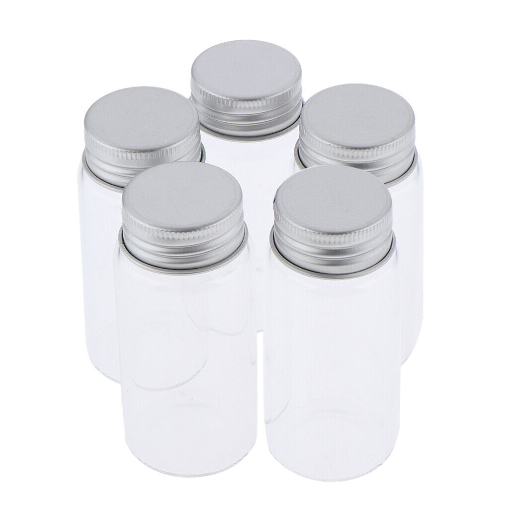 5Pcs Refillable Glass Makeup Bottles Cosmetic Pills Storage Containers 55ml