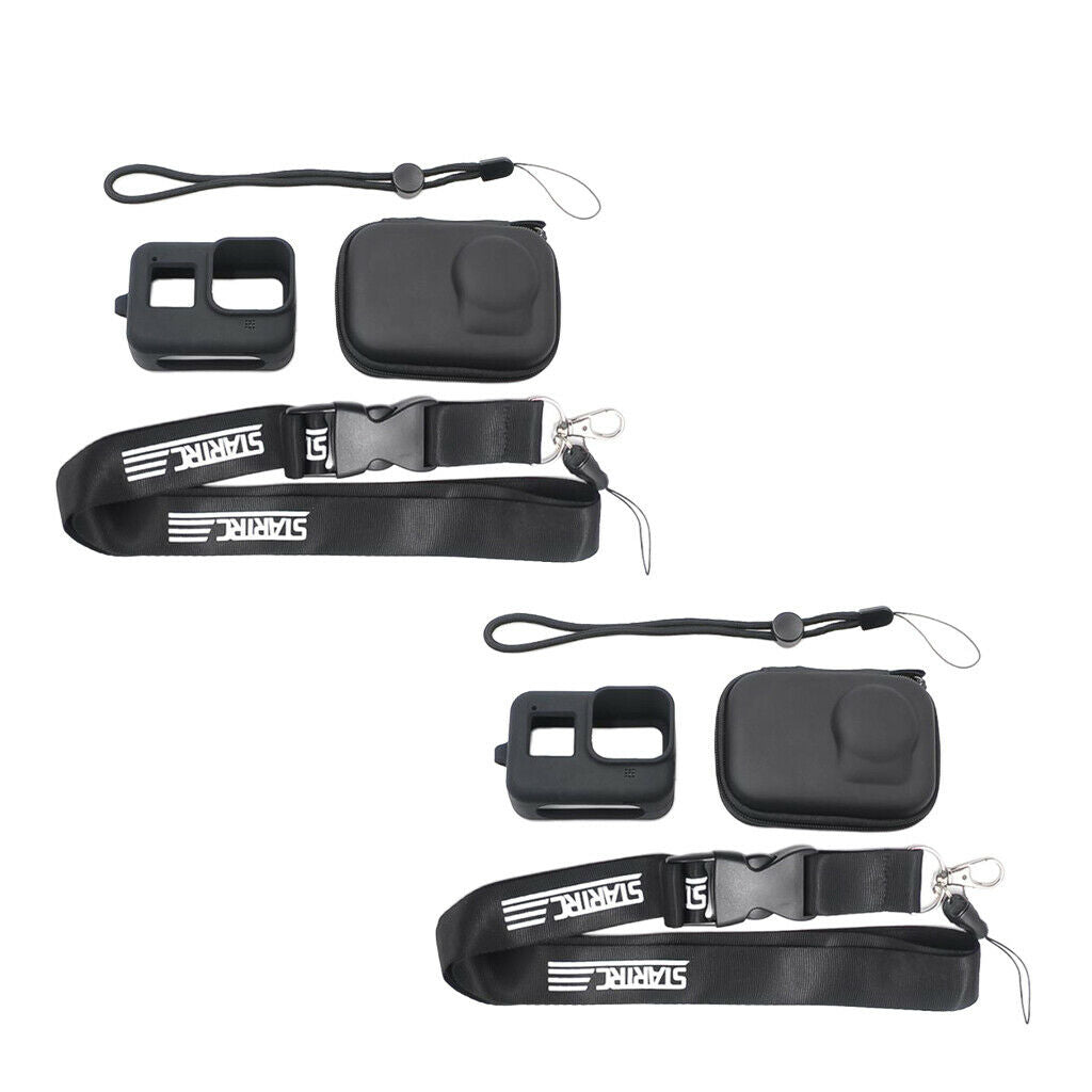 2 Sets of Waterproof PU Case & Silicone Cover & Camera Kits with Lanyard for 8