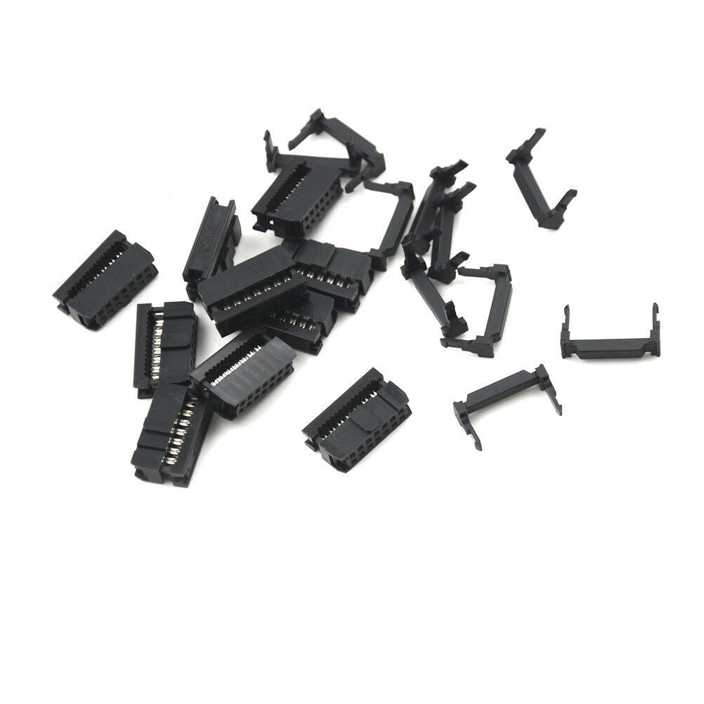 10Pcs 14Pin  2.54 Pitch IDC FC-14 Female JTAG Socket ISP Connector Flat CablYUDD