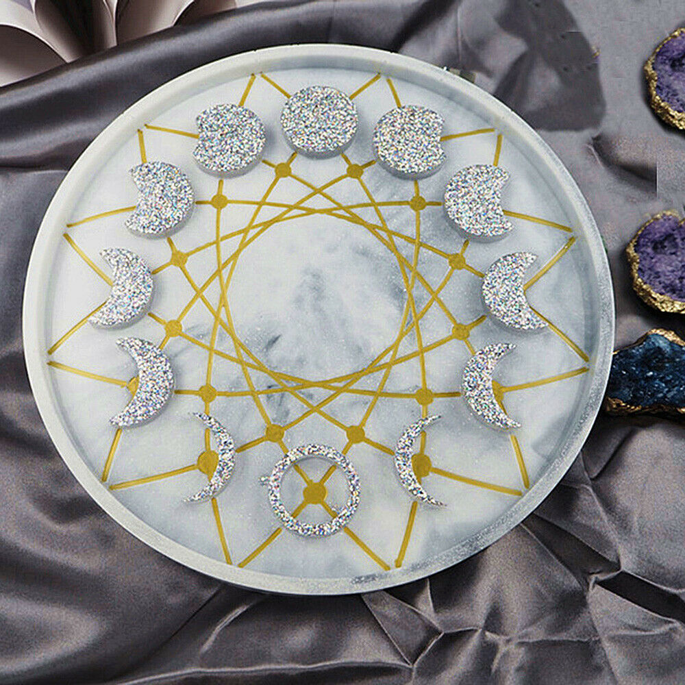 Lunar Eclipse Moon Phase Disc Silicone Mould DIY Epoxy Casting Clock Dial Molds