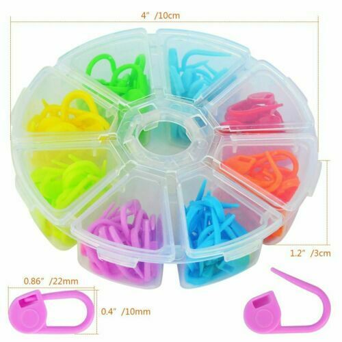 104pc/set Mini Plastic Knitting Crochet Locking Stitch Markers Clips Holder Tool