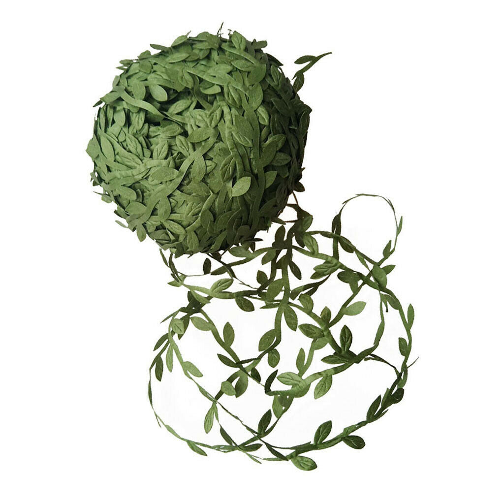 1Roll 80m Artificial Vines Rattan Foliage Decor Ivy Green Leaf Ribbon DIY