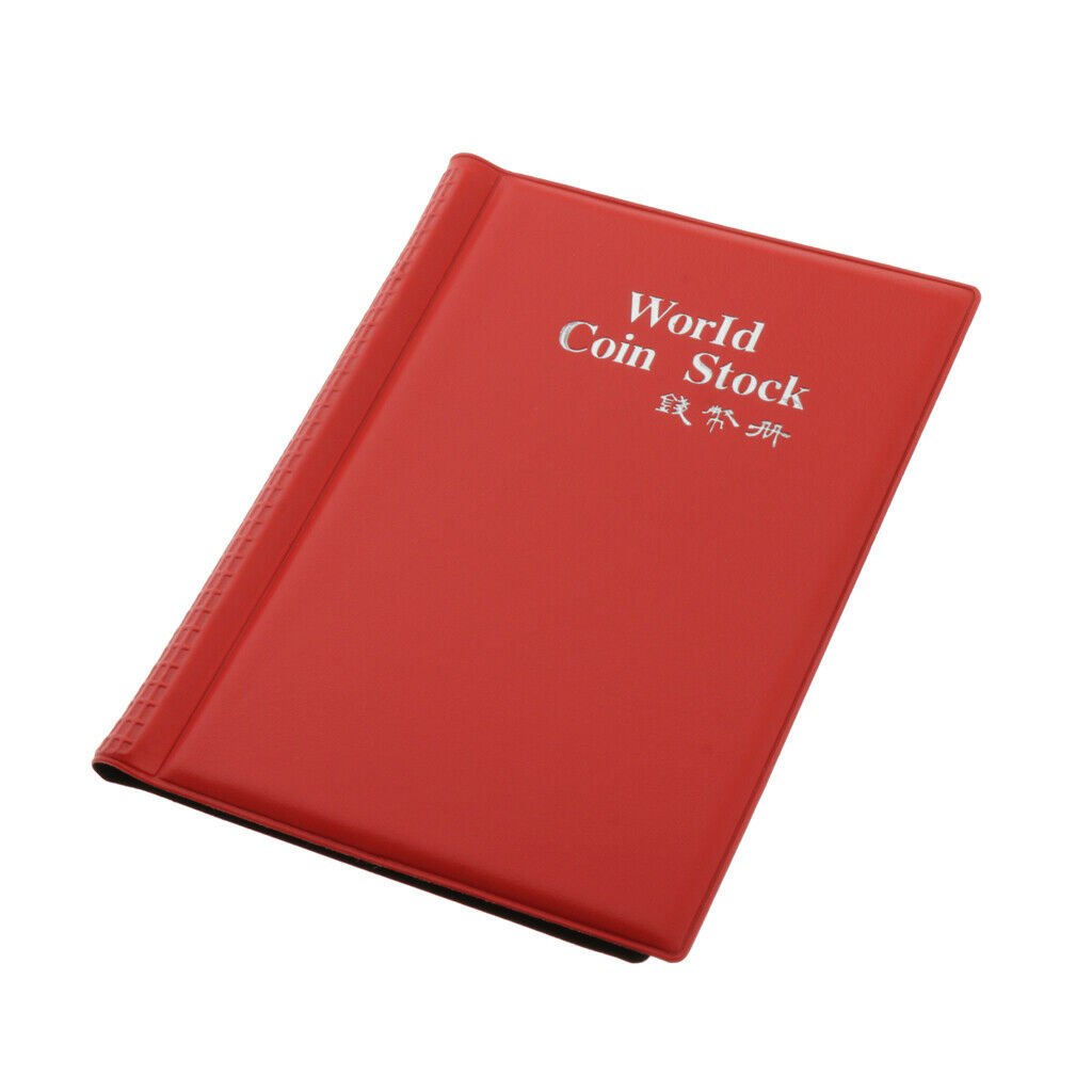 120 Grids Coins Souvenir Coins Currency Collector PU Album Book  Red