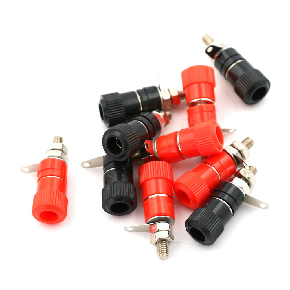 10pcs Red + Black Binding Post for 4mm Banana Plug Power Supply Terminal N.Z XC