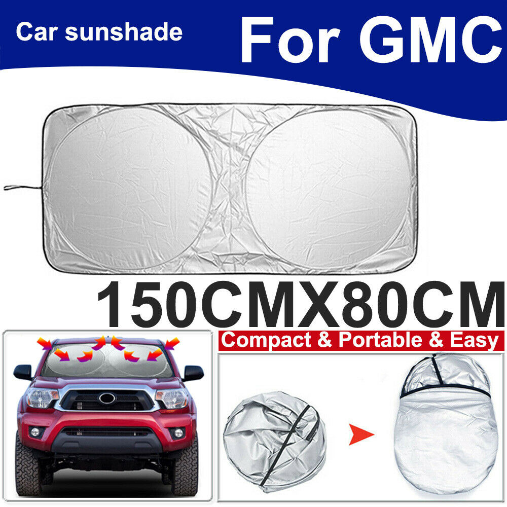 For GMC Car Sun Visor Windshield Sun Screen Window Shade UV Heat Shield 150x80CM