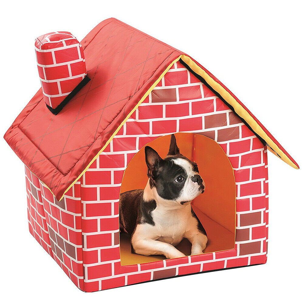 Portable Cat Puppy Home Red Brick Pet Dog House Warm And Cozy Cat Bed Dog House