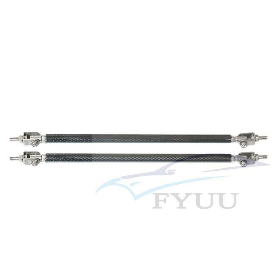 Adjustabl 200mm Front Bumper Lip Splitter Strut Rod Tie Support Bar Carbon Fiber