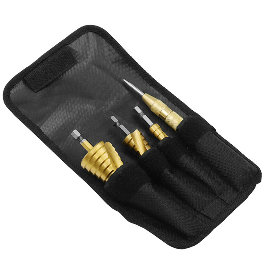 Spiral Step Drill Bits Set Titanium Coated DIY Lovers Electrician Gifts