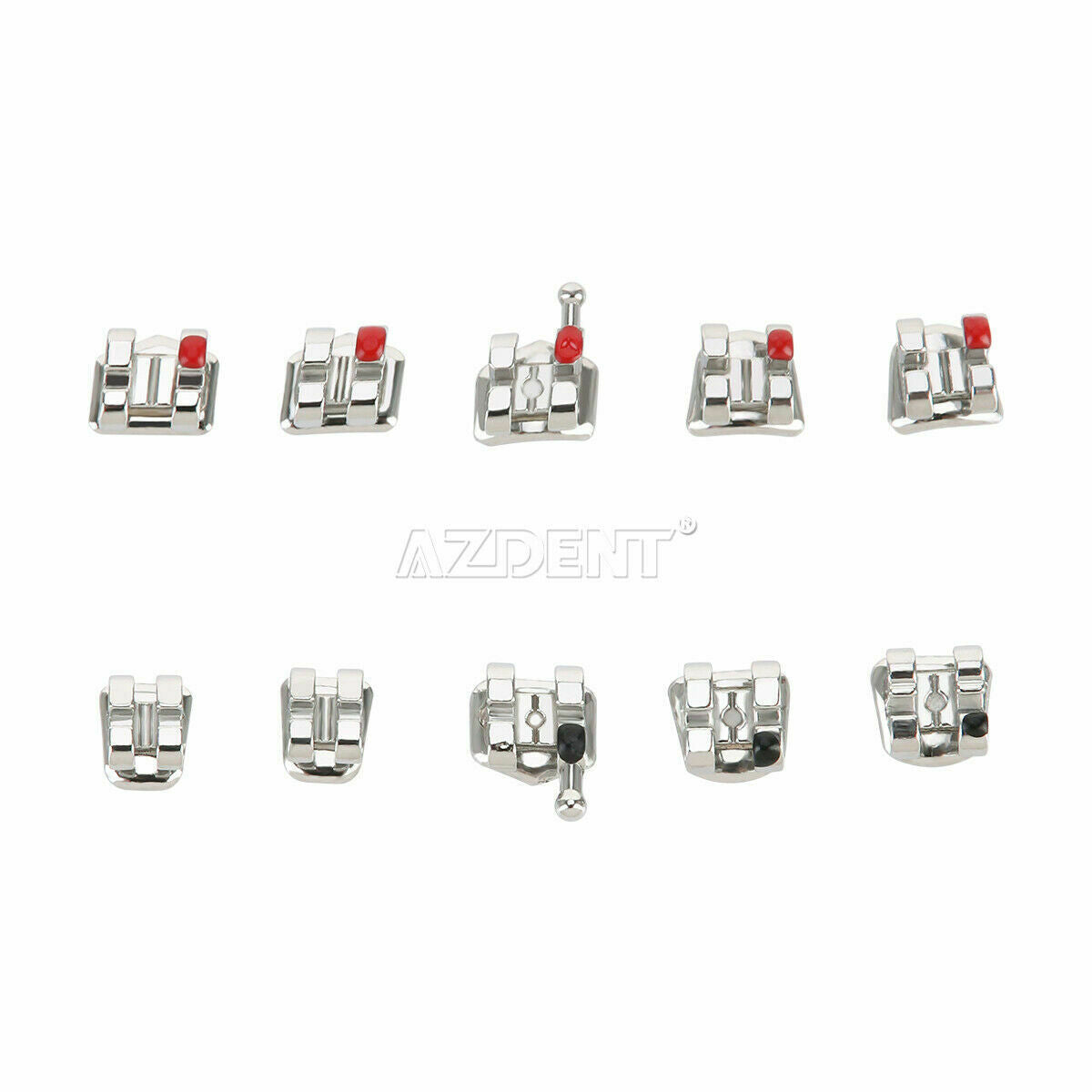 20 Packs AZDENT Dental Orthodontic Metal Brackets Braces Mini MBT.022 Hooks 3