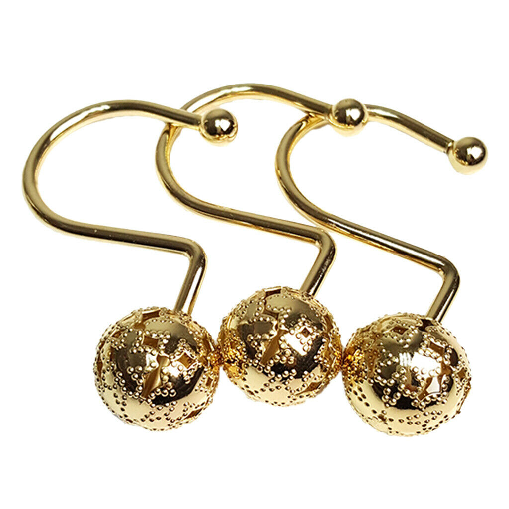 12x Shower Curtain Roller Rings Bathroom Hooks Window Curtain Tieback 3