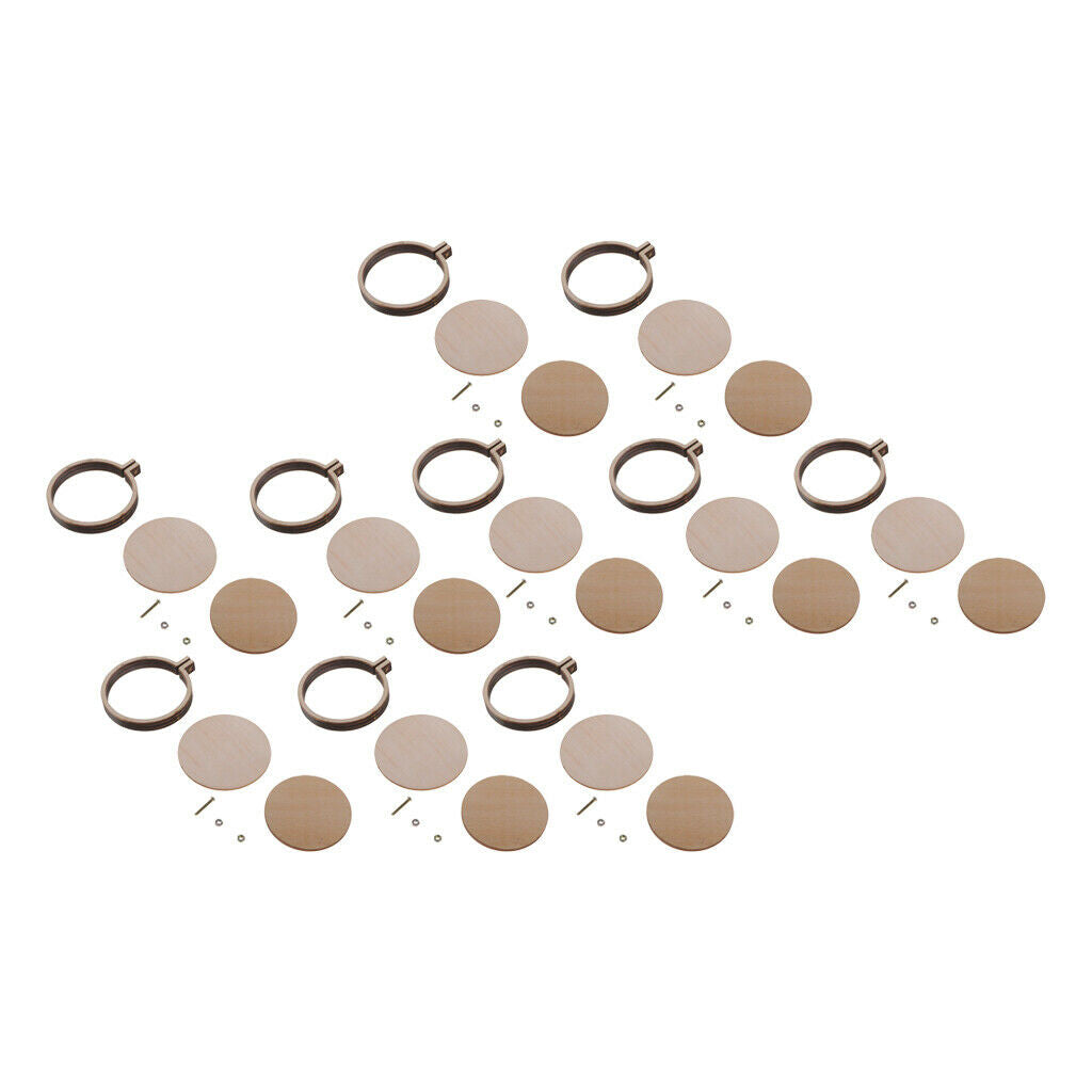 10pcs Mini Wooden Embroidery Hoop Round Shape Inner Diameter 44mm for Cross