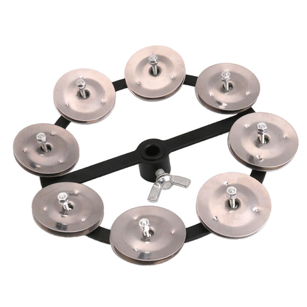 1pc Hi Hat Tambourine With Single Row Steel Jingles Musical Gift