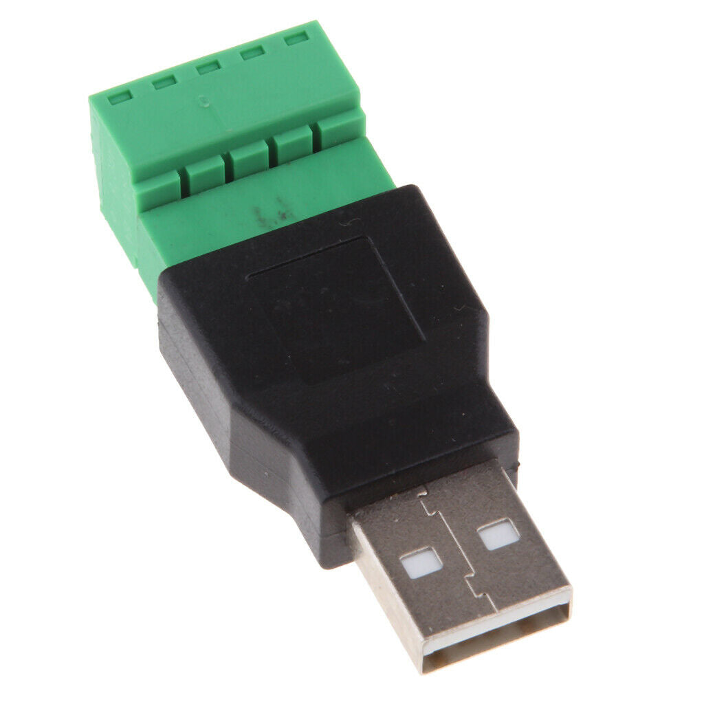 Male Stereo Audio Screw Connector Adapter USB2.0 Type A Female To 5 Pin For