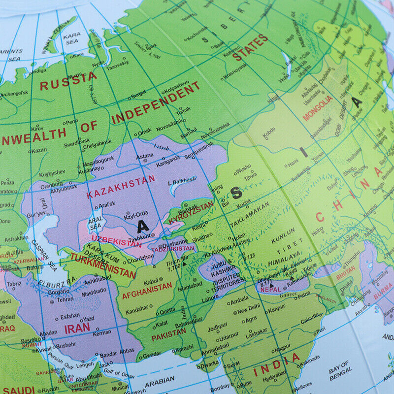 38cm Inflatable Globe World Earth Ocean Map Ball Geography Learning Beach.l8