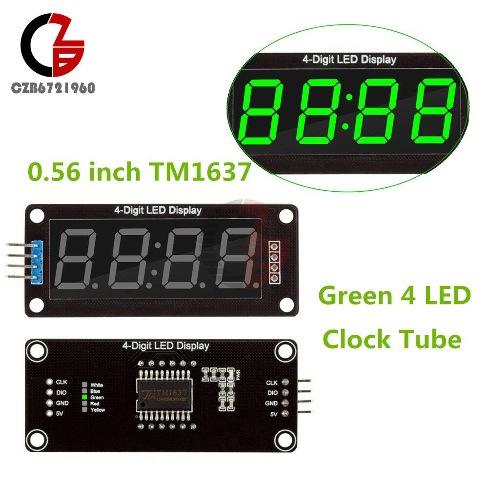 Green 0.56 inch TM1637 4Bit Digital LED Display Clock Tube Display for Arduino