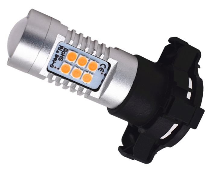 1 Pair 12V DC 21-SMD PY24W Amber CAN-bus Error Free LED Car Turn Indicator Bulb