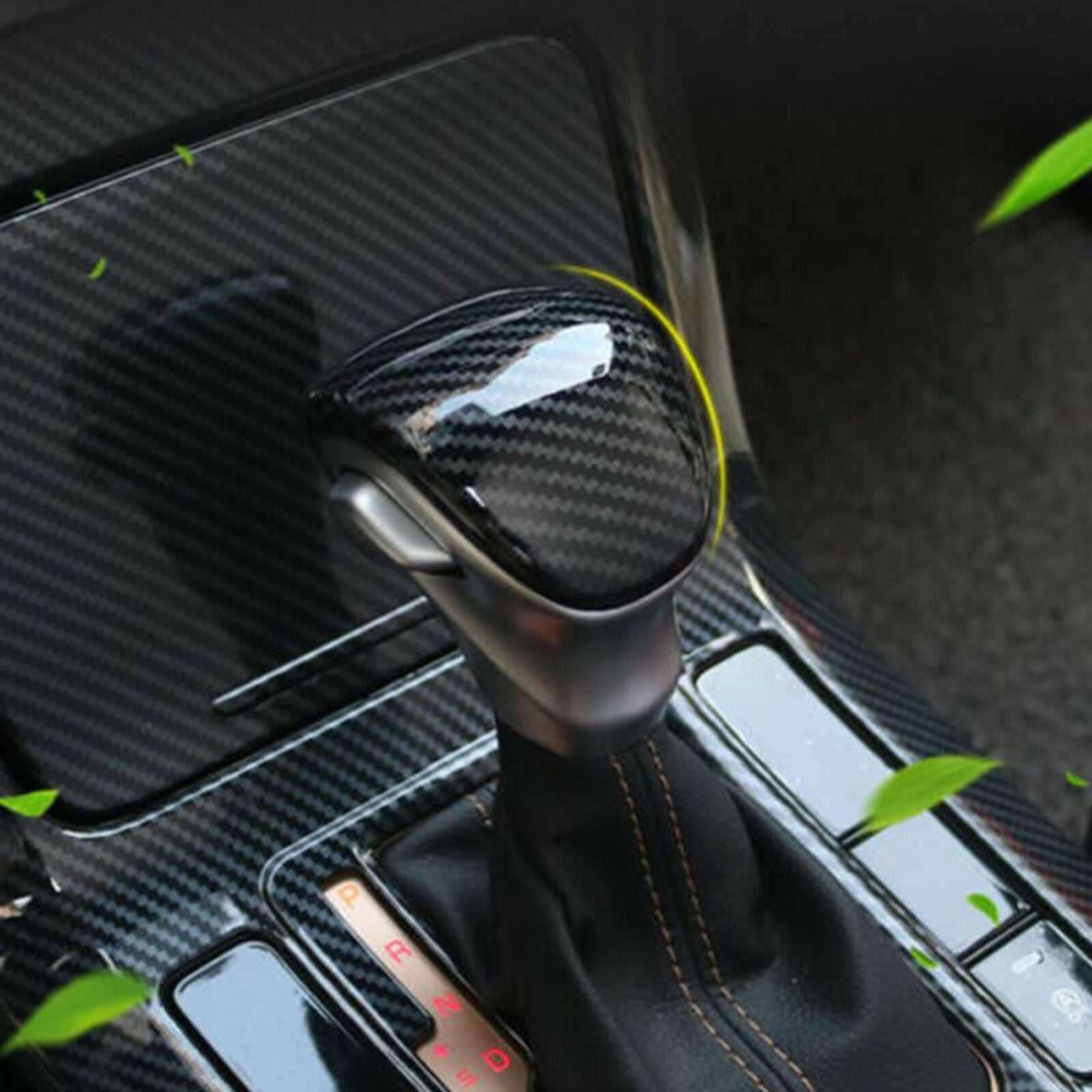 For KIA Soul 2020 2021 Carbon Fiber Style Interior Gear Shift Knob Cover Trim