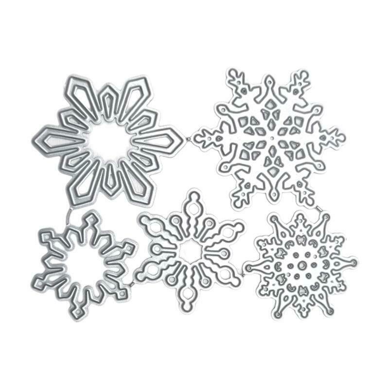 5 Pieces/Set Snowflakes Cutting Dies Various Design Snowflakes Embossing Die