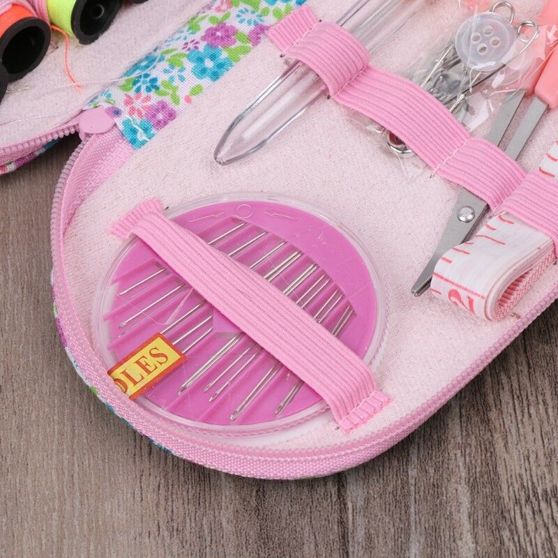 Portable Home Travel Sewing Kit Box Needle Threads Scissor DIY Handwork Tool