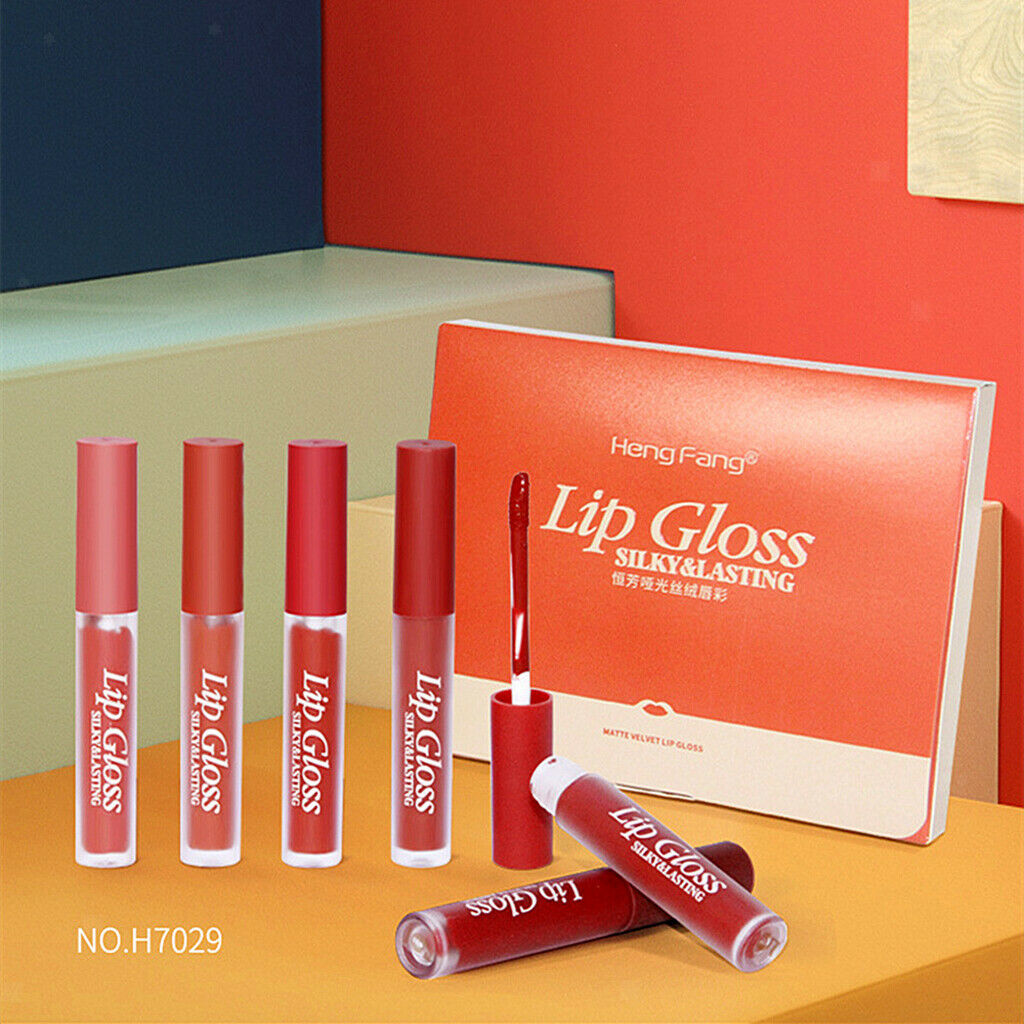 6 Packs Non-sticky Smooth Lip Gloss Waterproof Long Lasting Lip Tint Glaze