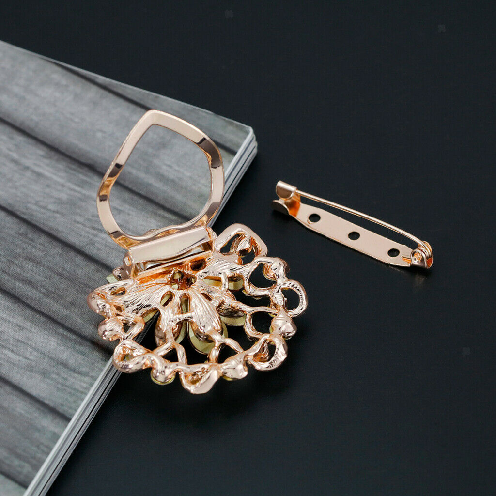 Women Scarf Buckle Ring Clip Holder Silk Scarves Jewelry Crystal Brooch Gift