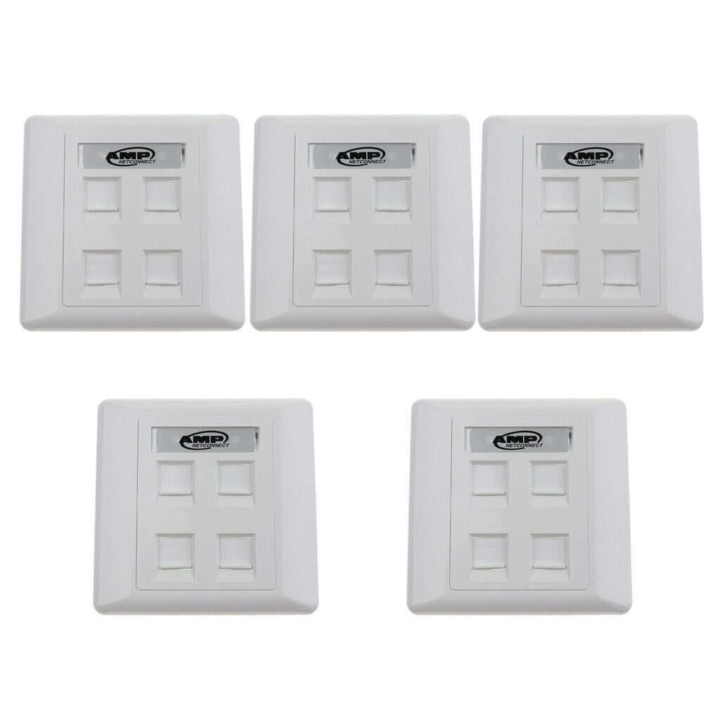 5 RJ45 / RJ11 Faceplate Ports Dual Band Ethernet 4 Ports with Keystone