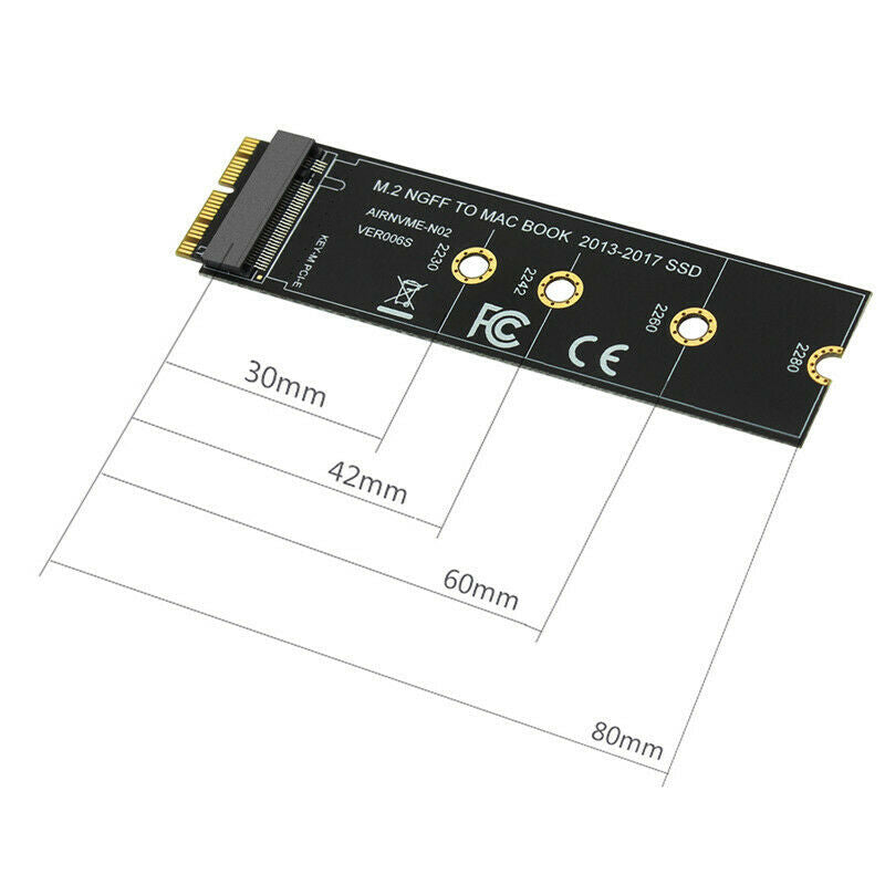 M.2 NVME SSD Convert Adapter Card for MacBook Air Pro Retina 2013-2017 NVME/AHW8