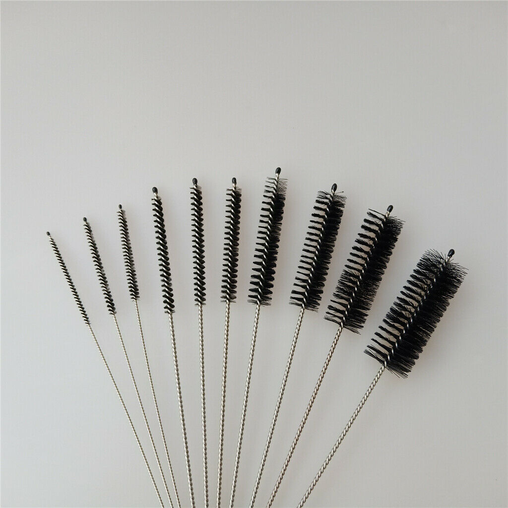 10pcs Durable Wire Brush Cleaning Brushes Tube Brushes with Wire Handle