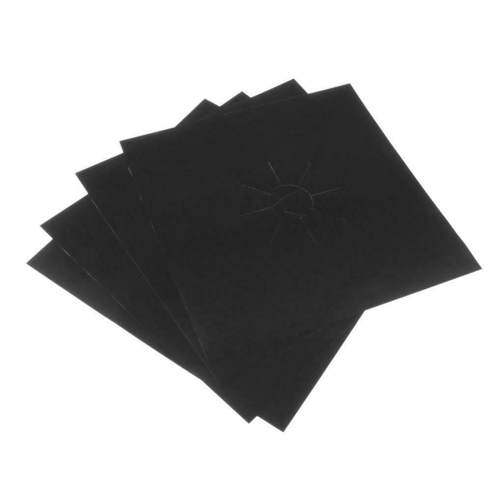 4Pcs Gas Stove Furnace Surface Protection Mat Oil-proof Pad Black 0.2mm_2