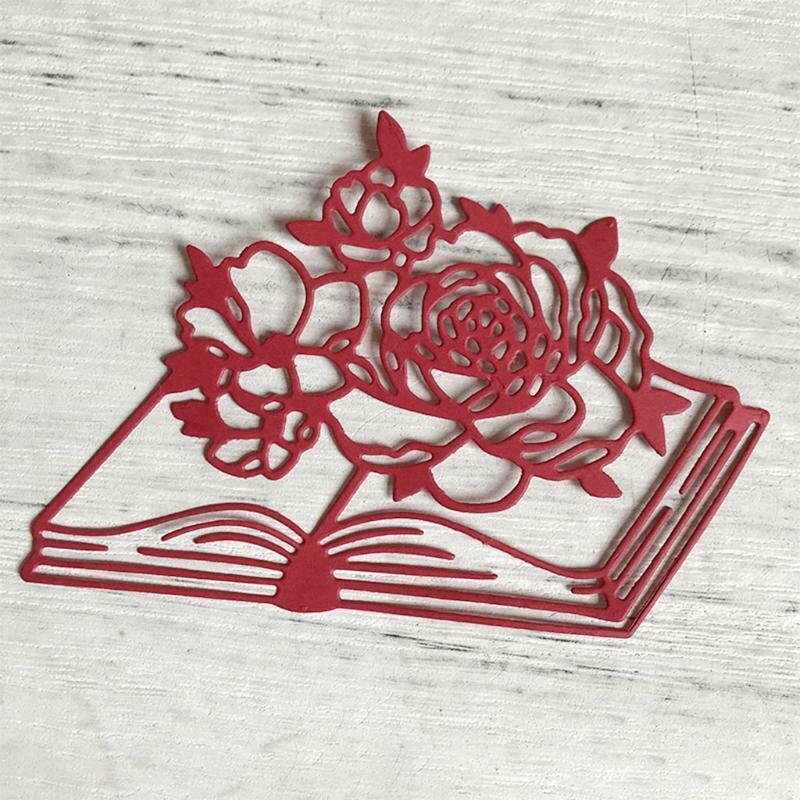 Rose Flower Book Metal Cutting Dies Stencil DIY Scrapbooking Album Paper Card
