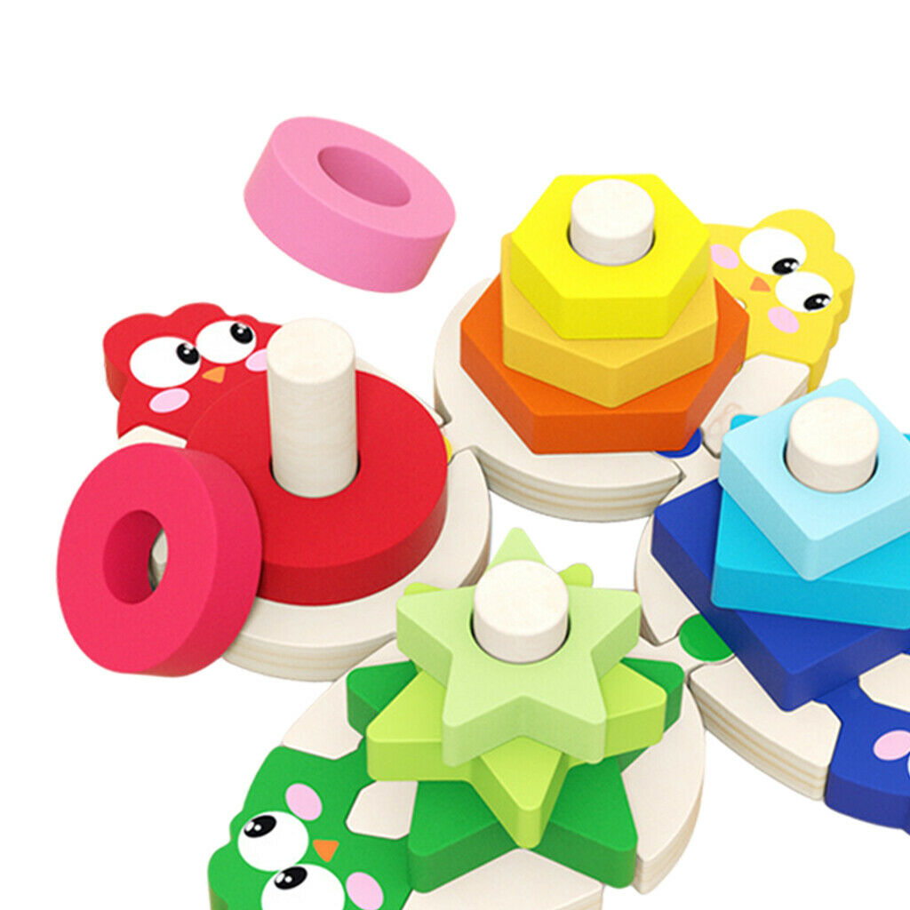 Montessori Wooden Stacking Toys Sensory Educational Developmental Toys